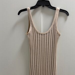 JLUXLABEL Ribbed Tank Dress in Beige